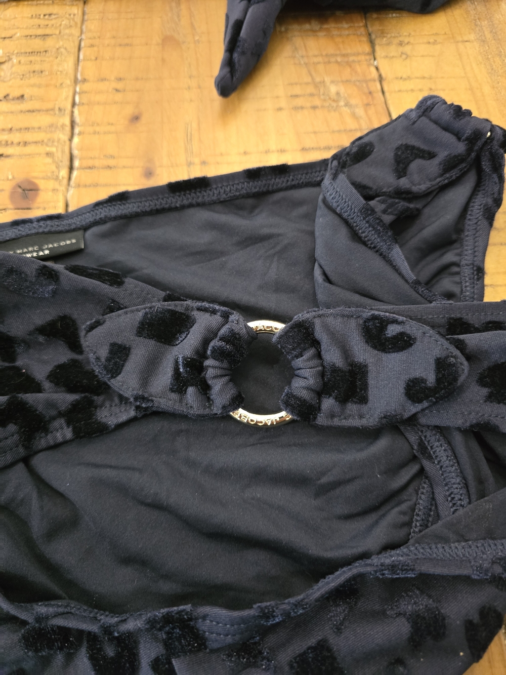 Marc By Marc Jacobs Swimwear Navy Textured Print Bikini Set - Picture 4 of 5